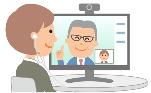 お互いの表情が見えるようにカメラはONにしてください